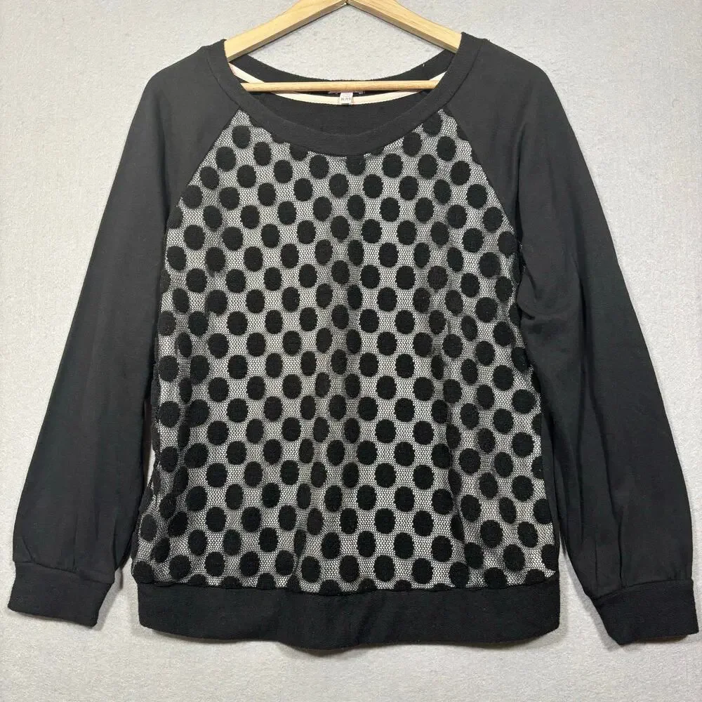Bongo Mesh Dot Overlay Shirt XL Casual Long Sleeve Streetwear Retro Skater‎ Surf